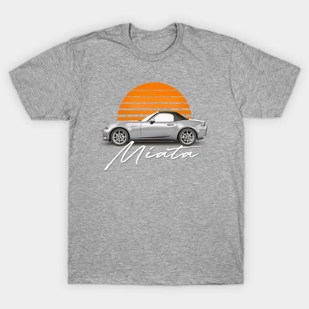 Mazda Miata \/ Retro Style Sunset Design T-Shirt by DankFutura